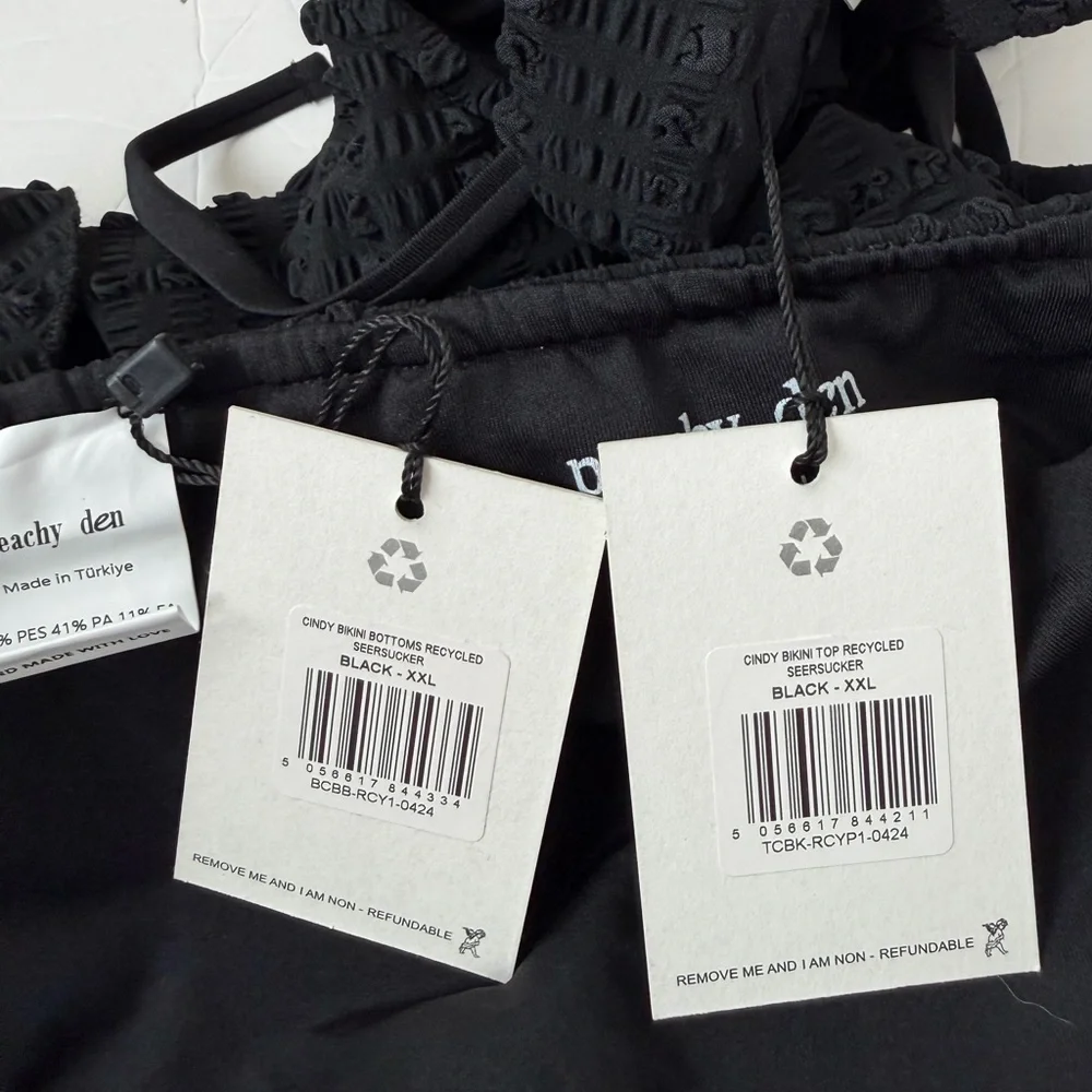 Peachy Den Cynthia Black Bikini Set XXL